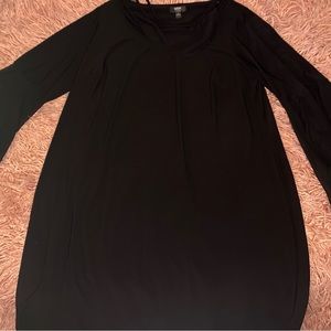 Black Flare Long Sleeve Dress